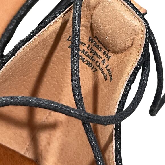 Gentle Souls Women's Leather Wedge Ballet Nerissa Ghillie Size 8 in Black - Picture 7 of 8